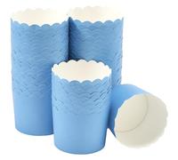DecoPac Lot de 50 caissettes de cuisson festonnées bleues - Parfaites pour de délicieux cupcakes, bords festonnés délicats - Passent au four