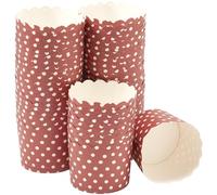 DecoPac Lot de 50 caissettes festonnées rouges à pois blancs, parfaites pour de délicieux cupcakes, bords festonnés délicats, 50 caissettes à cupcakes qui passent au four, 50 pièces (1 pièce)
