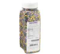 DECOPAC Mardi Gras Deluxe Fusion Mix - Saupoudrées de bonbons comestibles dans un récipient à main, décorations de gâteaux en sucre pour gâteaux de célébration, cupcakes, cookies, crème glacée et