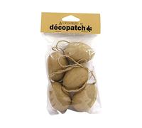Décopatch Sachet de 5 œufs à suspendre AC384O papier brun mâché 4x4x4 cm