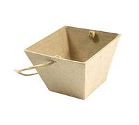 Décopatch AC385O - Un support en papier brun mâché 8x8x6 cm, panier à oeufs, Unité