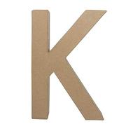 Décopatch AC404O - Un support en papier brun mâché 5x22x30 cm, Lettre fantaisie K