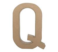 Décopatch AC410O - Un support en papier brun mâché 5x22x30 cm, Lettre fantaisie Q