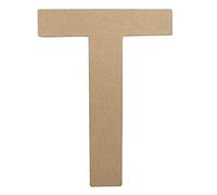 DÉCOPATCH AC413O - Lettre fantaisie T en papier mâché brun - 5x22x30cm