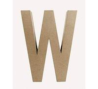 Décopatch AC416O - Un support en papier brun mâché 5x23x30 cm, Lettre fantaisie W