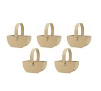 Décopatch AC464Opack - Un lot de 5 supports en papier brun mâché 10x6,5x11,5 cm, petit panier rectangulaire