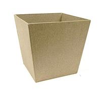 Décopatch AC689O - Un support en papier brun mâché 10x10x9,5 cm, pot à pinceaux