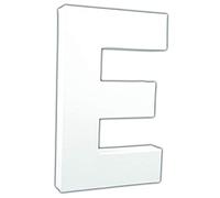 DÉCOPATCH AC704Cpack-Lot 3 lettres E en papier mâché blanc - 3x13,5x20,5cm