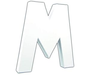 Décopatch AC712C - Un support en papier blanc mâché 3x19,5x20,5 cm, Lettre M