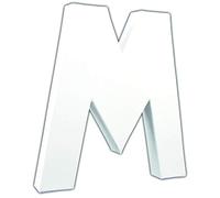 Décopatch AC712Cpack - Un Lot de 3 supports en papier blanc mâché 3x19,5x20,5 cm, Lettre M