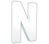 Décopatch AC713C - Un support en papier blanc mâché 3x13,5x20,5 cm, Lettre N