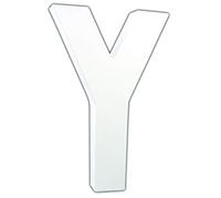 Décopatch AC724C - Un support en papier blanc mâché 3x14x20,5 cm, Lettre Y