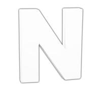 Décopatch AC743Cpack - Un Lot de 5 supports en papier blanc mâché 1,5x10,5x12 cm, Petite lettre N