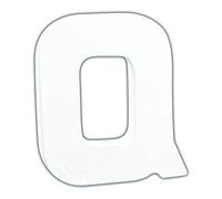 Décopatch AC746Cpack - Un Lot de 5 supports en papier blanc mâché 1,5x10,5x12 cm, Petite lettre Q