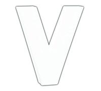 Décopatch AC751Cpack - Un Lot de 5 supports en papier blanc mâché 1,5x10,5x12 cm, Petite lettre V