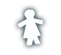 DÉCOPATCH AC763C - Petit symbole féminin en papier mâché blanc - 1,5x9x12cm