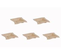 Décopatch AC768Cpack - Un Lot de 5 supports en papier brun mâché 19x19x3 cm, plateau
