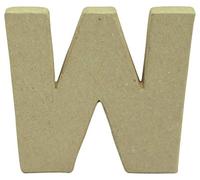 Décopatch AC835C - Un support en papier brun mâché 1,5x10x8,5 cm, Lettre minuscule w