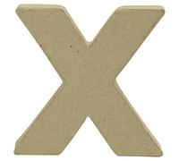 Décopatch AC836C - Un support en papier brun mâché 1,5x8,5x8,5 cm, Lettre minuscule x