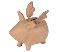 DÉCOPATCH AC842C - Tirelire cochon volant en papier mâché - 15,5x11x14cm