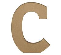 Décopatch AC854C - Un support en papier brun mâché 15x2,5x20 cm, Lettre majuscule C