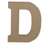 Décopatch AC855C - Un support en papier brun mâché 16,5x2,5x20 cm, Lettre majuscule D