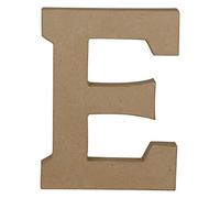 Décopatch AC856C - Un support en papier brun mâché 15x2,5x20 cm, Lettre majuscule E