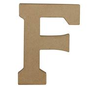 Décopatch AC857C - Un support en papier brun mâché 15x2,5x20 cm, Lettre majuscule F