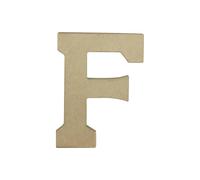 Décopatch AC857Cpack - Un Lot de 3 supports en papier brun mâché 15x2,5x20 cm, Lettre majuscule F