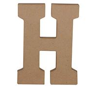 Décopatch AC859C - Un support en papier brun mâché 15,3x2,5x20 cm, Lettre majuscule H