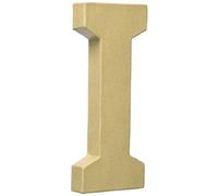 Décopatch AC860C -Un support en papier brun mâché 8x2,5x20 cm, Lettre majuscule I