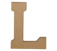 Décopatch - Support en papier brun mâché AC863C - Lettre majuscule L 15,3x2,5x20 cm