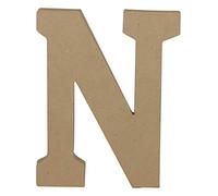 Décopatch AC865C - Un support en papier brun mâché 16x2,5x20 cm, Lettre majuscule N
