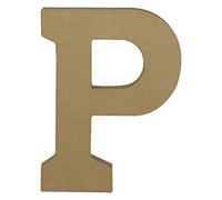 Décopatch AC867C - Un support en papier brun mâché 15,3x2,5x20 cm, Lettre majuscule P