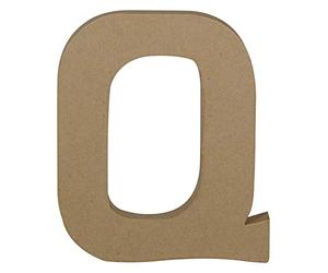 Décopatch AC868C - Un support en papier brun mâché 16,5x2,5x20 cm, Lettre majuscule Q