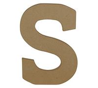 Décopatch – Support en papier brun mâché AC870C – Lettre majuscule S – 14,5x2,5x20 cm