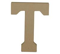 Décopatch AC871C - Un support en papier brun mâché 15,4x2,5x20 cm, Lettre majuscule T