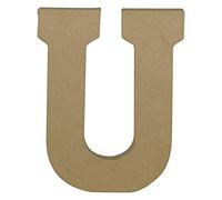 Décopatch AC872C - Un support en papier brun mâché 16x2,5x20 cm, Lettre majuscule U