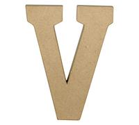 Décopatch Support Lettre majuscule V en papier brun mâché 15,3x2,5x20 cm