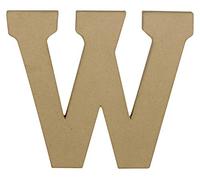 Décopatch AC874C - Un support en papier brun mâché 23,3x2,5x20 cm, Lettre majuscule W