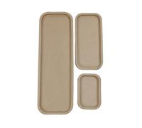 Décopatch AC881C - Lot de 3 plateaux rectangulaires à décorer en Papier Mâché Brun - Petit plateau : 10x15x1,5cm - Plateau moyen : 25,5x15x1,5cm - Grand plateau : 45x15x1,5cm