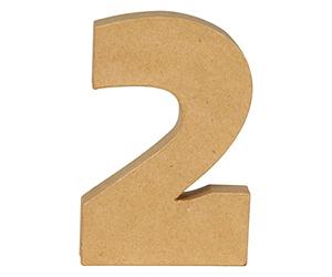 Décopatch AC886C - Un support en Papier mâché Brun 13x2,5x20 cm, Chiffre 2