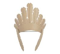 Décopatch AC896C - Coiffe d'indien pour enfant à décorer en Papier mâché Brun - Personnalisez votre costume - DIY et Loisirs Créatifs - 25x10x21 cm