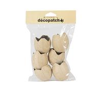 DÉCOPATCH AC897C - Lot 6 œufs cassés waterproof en papier mâché brun
