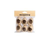 Décopatch AC907C - Un lot de 6 supports en papier Mâché brun 5x5x5,3 cm, Œufs cassés à suspendre, Unité