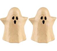 Décopatch AC914C - Un Petit bougeoir Fantome en papier mâché - Décoration Halloween à personnaliser, DIY - Dimensions 10,5 x 9 cm (Lot de 2)