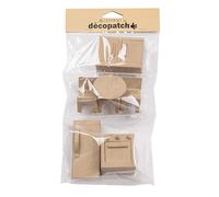 Décopatch AC922C - Assortiments de 6 objets miniatures de cuisine à décorer - Décoration loisir créatf en papier mâché - Dimensions: 15,5 x 5,5 x 30cm