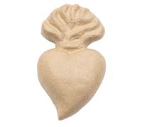 Décopatch AC927C - Un support en papier brun mâché 2,5x9x16,5 cm, Ex-voto cœur avec flamme