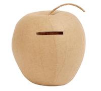 Décopatch AC936C - Un Lot de 2 Supports en Papier mâché Brun - Tirelire Pomme - 8x8x10 cm - Décoration DIY