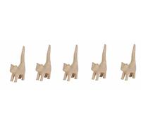Décopatch AP129Opack - Un lot de 5 supports en papier brun pulpé 9,3x3,5x16,5 cm, Chat longue queue